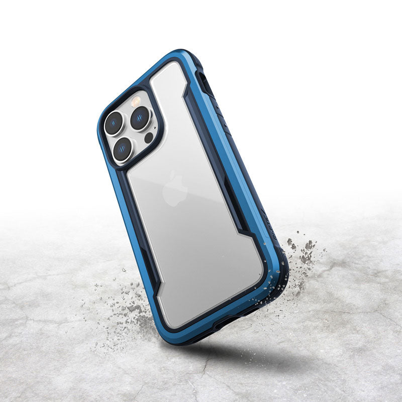 X-Doria Raptic Shield - aluminium hoesje voor iPhone 14 Pro (valtest 3m) (marineblauw)