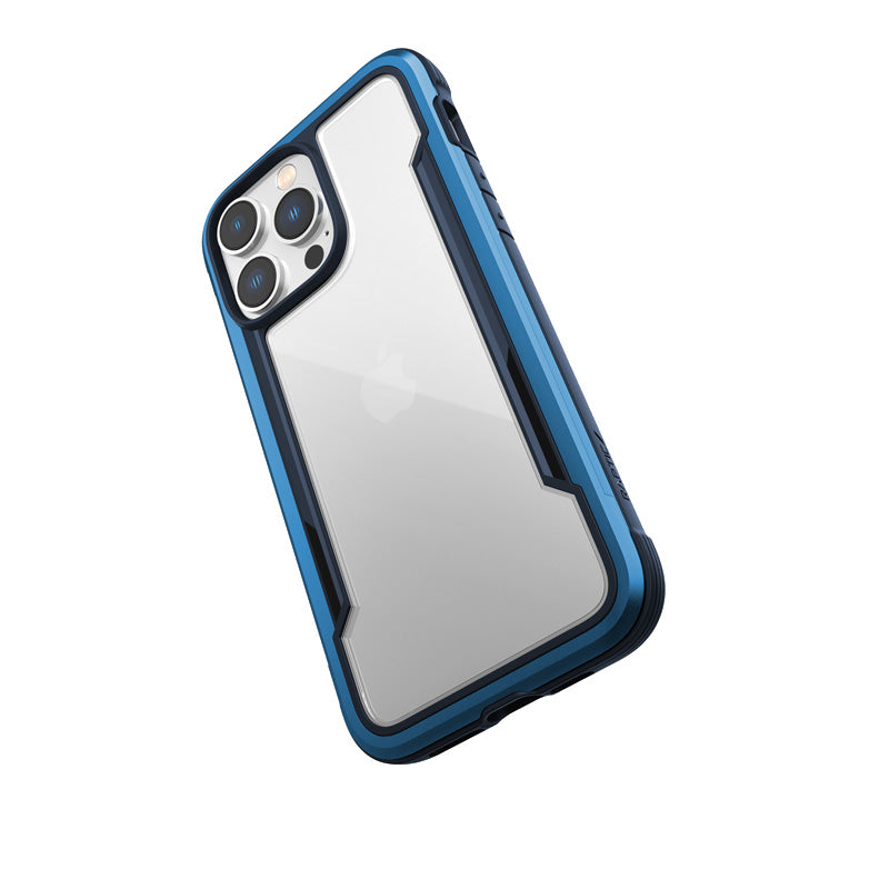 X-Doria Raptic Shield – Aluminiumgehäuse für iPhone 14 Pro Max (sturzgetestet aus 3 m Höhe) (Marineblau)