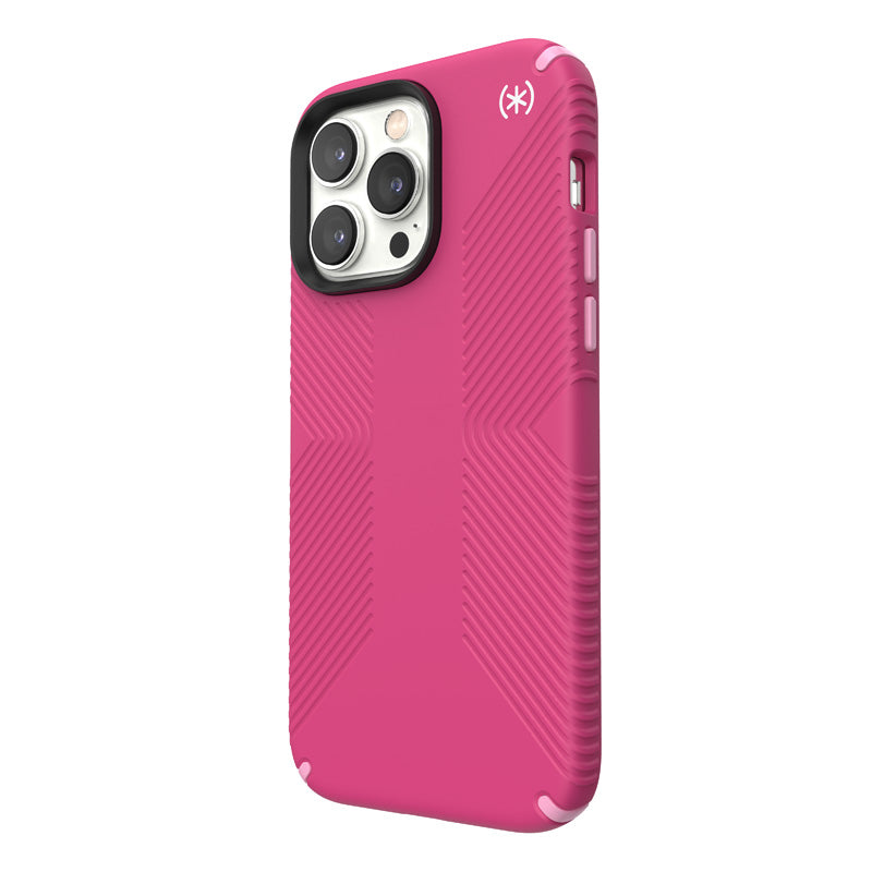 Speck Presidio2 Grip - Case voor iPhone 14 Pro max met MICROBAN-coating (Digitalpink / Blossompink / White)