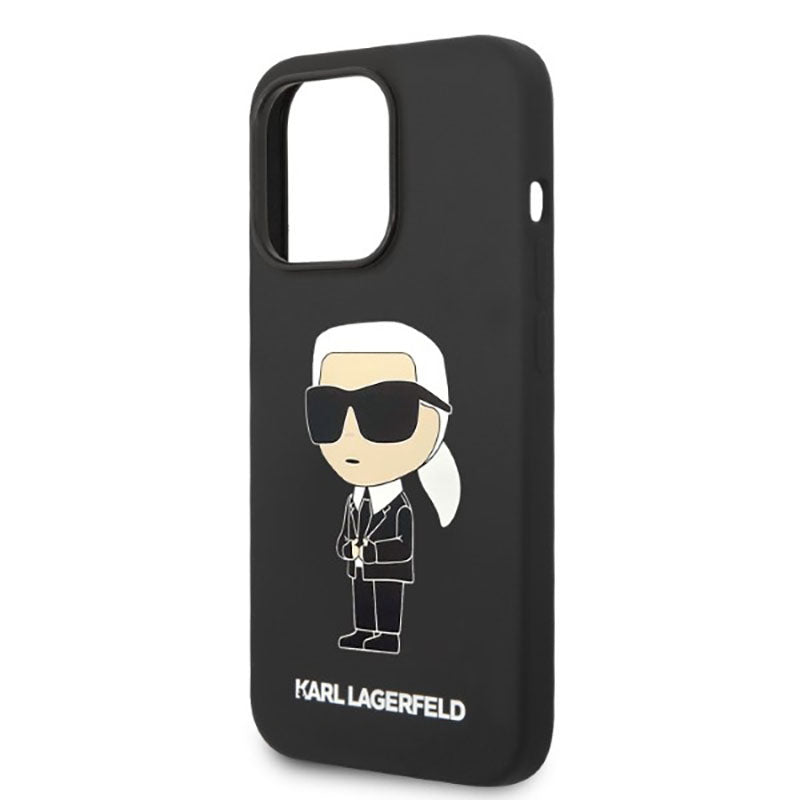 Karl Lagerfeld Silikon NFT Ikonik MagSafe - Hülle für iPhone 14 Pro (Schwarz)