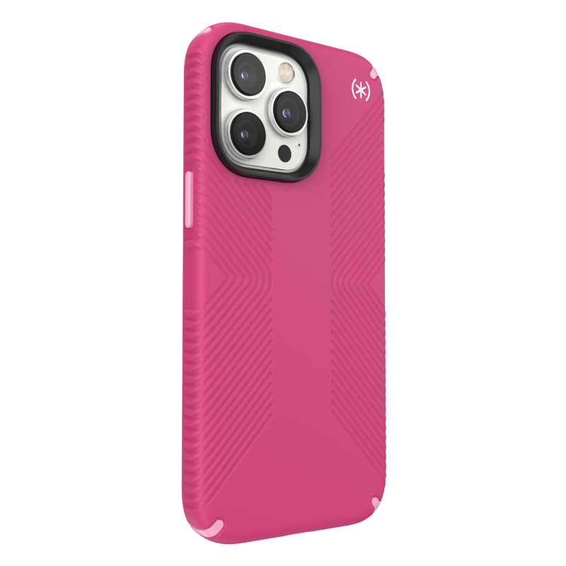 Speck Presidio2 Grip - Case voor iPhone 14 Pro max met MICROBAN-coating (Digitalpink / Blossompink / White)