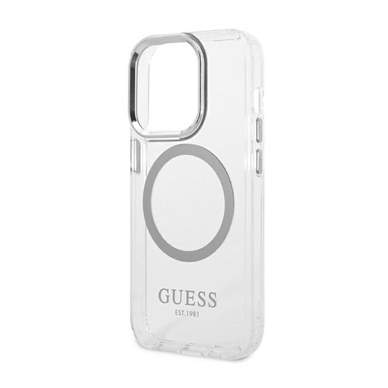 Guess Metal Outline MagSafe - hoesje voor iPhone 14 Pro (doorzichtig)