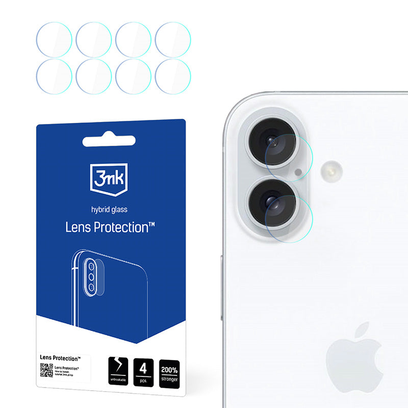 3mk Lensbescherming - Cameralensglas voor iPhone 16 (4 sets)