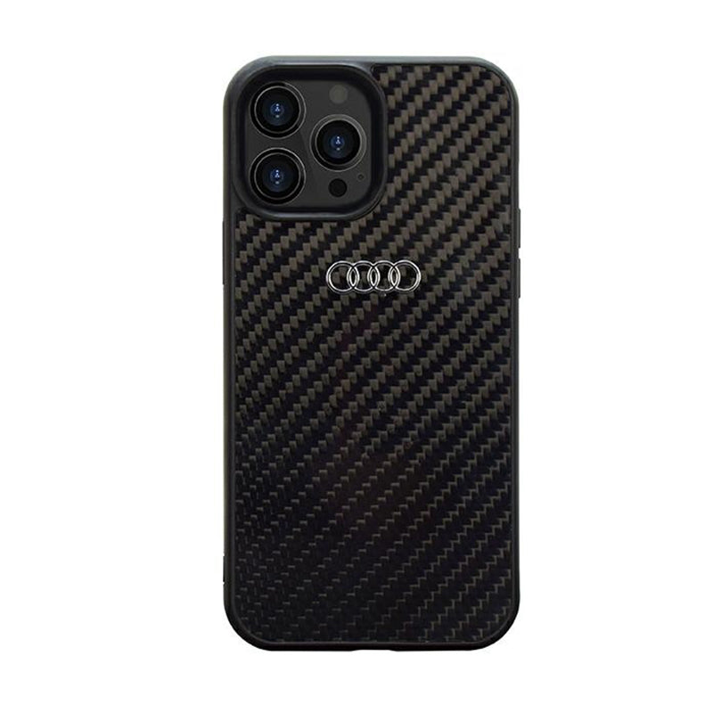 Audi Carbon Fiber - Hülle für iPhone 14 Pro Max (Schwarz)