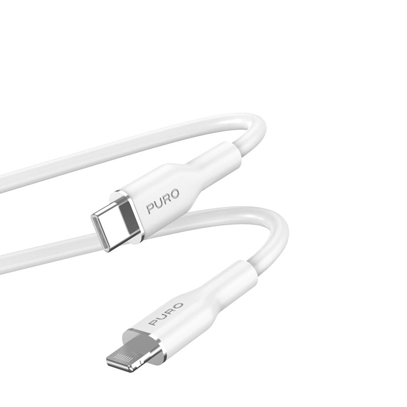 PURO ICON Soft Cable - USB-C-zu-Lightning-Kabel MFi 1,5 m (Weiß)