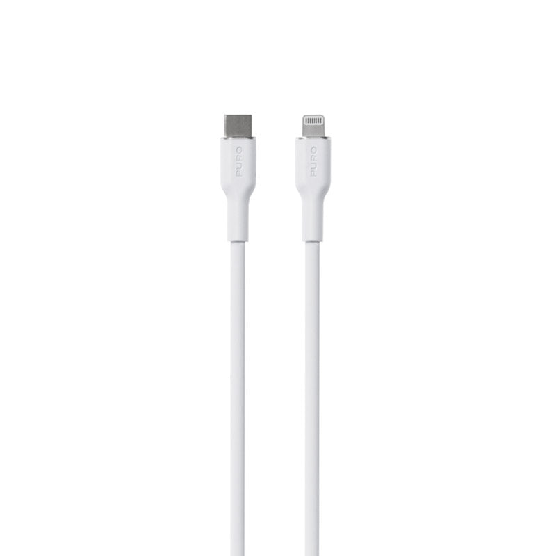 PURO ICON Soft Cable - USB-C-zu-Lightning-Kabel MFi 1,5 m (Weiß)