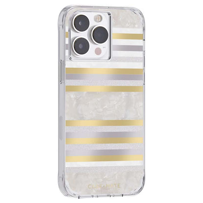 Case-Mate Pearl Stripes MagSafe - Mit Perlmutt verzierte Hülle für iPhone 14 Pro Max (Pearl Stripes)