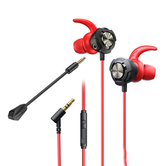 WEKOME YB01 Game Series - HiFi-aansluiting 3,5 mm bedrade hoofdtelefoon voor gamers (rood)