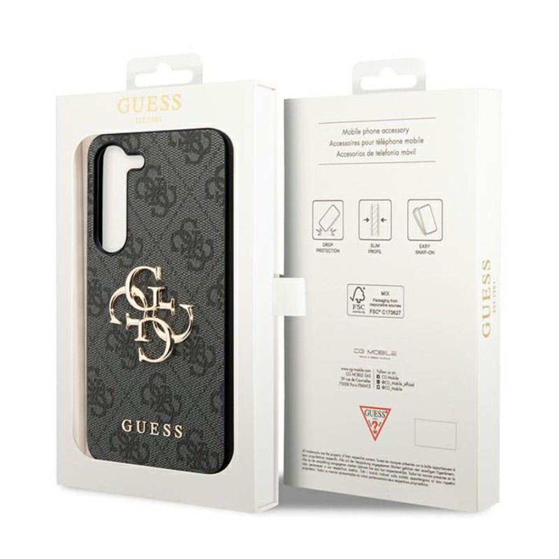 Guess 4G Big Metal Logo - Samsung Galaxy S23 FE hoesje (grijs)