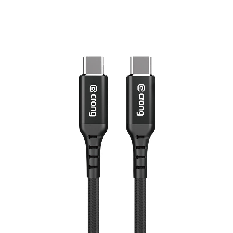 Crong Armor Link - USB-C to USB-C 60W 3A Braided cable Fast Charging 25cm (Black)