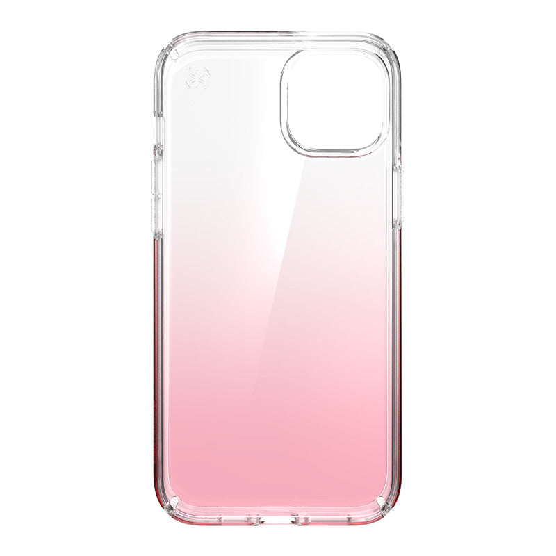 Speck Presidio Perfect-Clear + Ombre - Case for iPhone 14 Plus with MICROBAN (Clear / Vintage Rose Fade)