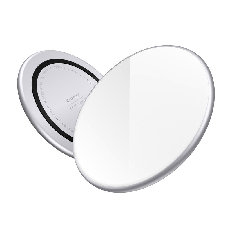 Crong Qi Fast Wireless Charger with Aluminium & Armorplate housing 15W (white)