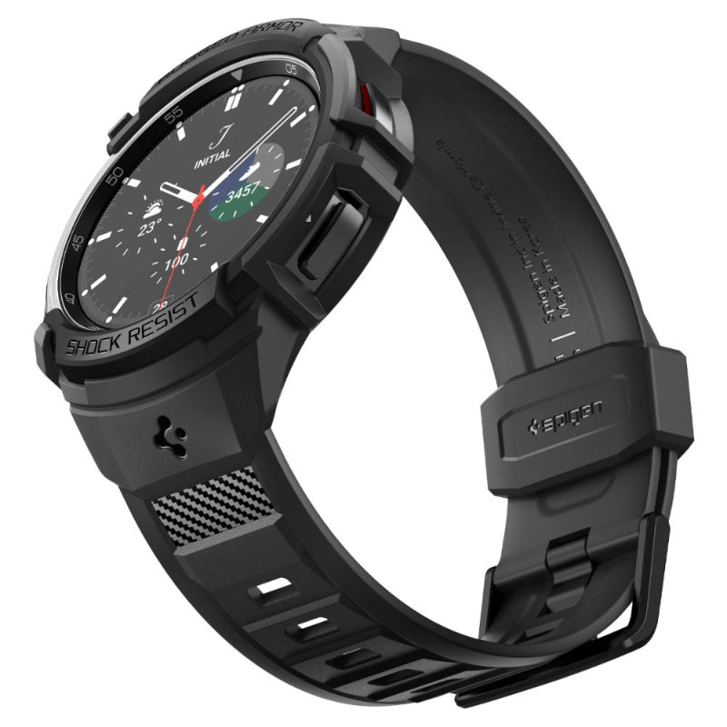 Spigen Rugged Armor Pro - Band + hoesje voor Samsung Galaxy Watch 6 Classic 47 mm (zwart)