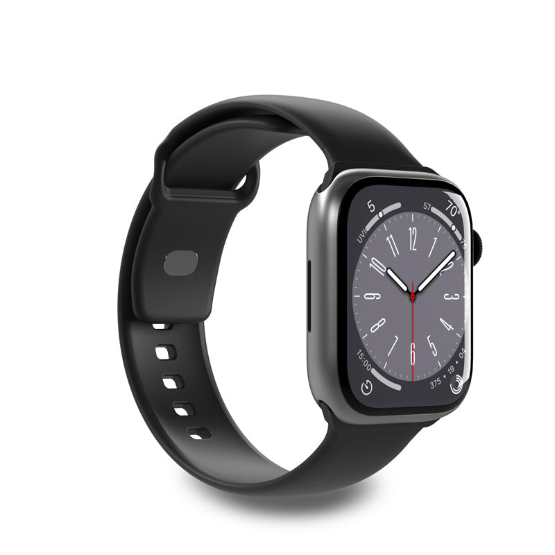 PURO ICON - Elastisches Armband für Apple Watch 38/40/41 mm (S/M &amp; M/L) (Schwarz)