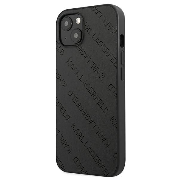 Karl Lagerfeld Allover geperforeerd - Cover voor iPhone 13 mini (zwart)