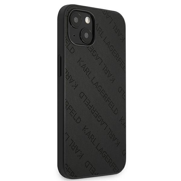 Karl Lagerfeld Allover geperforeerd - Cover voor iPhone 13 mini (zwart)