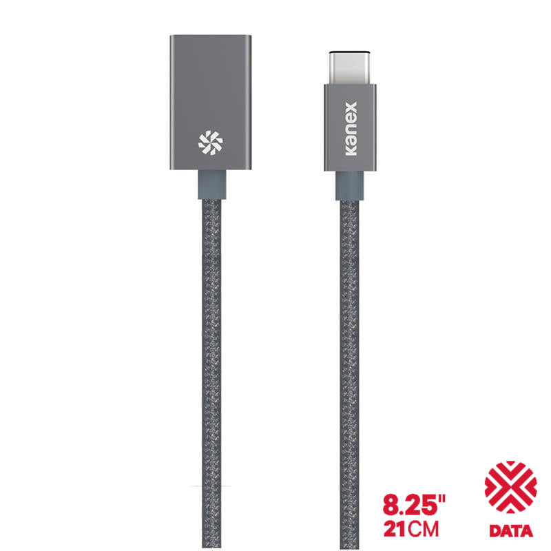 Kanex DuraBraid™-adapter - USB-C naar USB 3.0 type A aluminium adapter (ruimtegrijs)