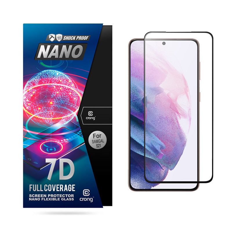 Crong 7D Nano Flexible Glass – Hybrid-Displayschutz mit vollständiger Abdeckung 9H Samsung Galaxy S21