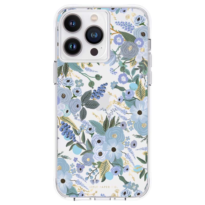 Rifle Paper Clear - Case voor iPhone 14 Pro Max (Garden Party Blauw)