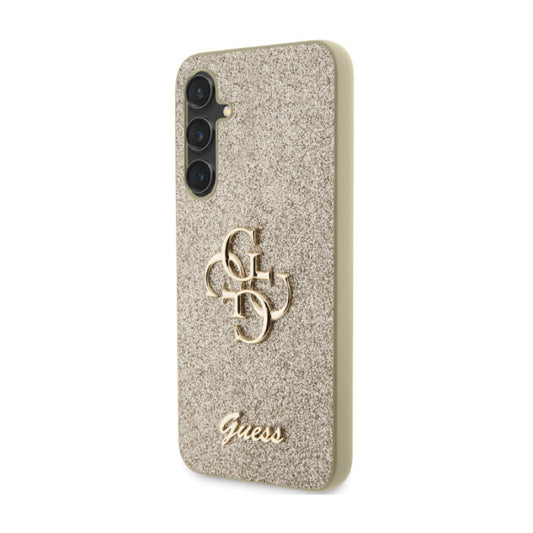 Guess Glitter Script Big 4G - Samsung Galaxy S23 FE hoesje (goud)