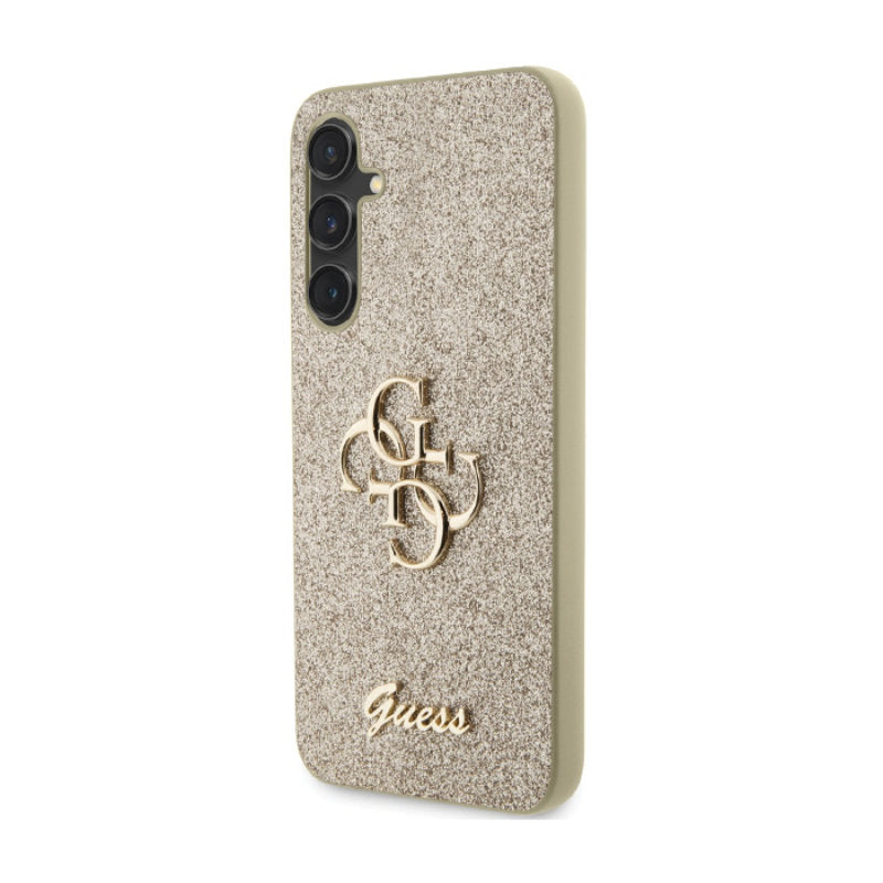 Guess Glitter Script Big 4G - Samsung Galaxy S23 FE hoesje (goud)