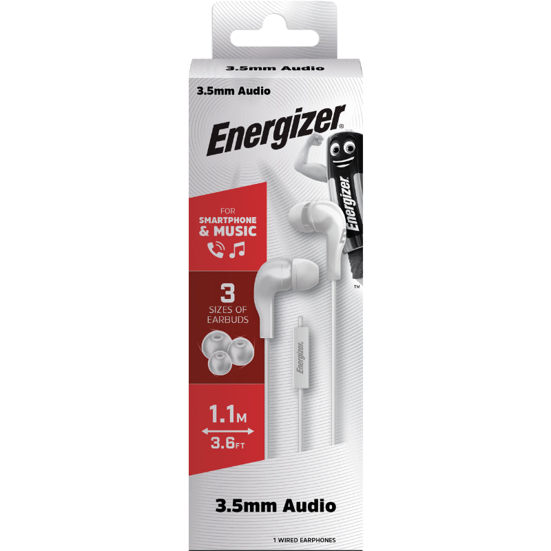 Energizer Classic CIA5 - 3,5 mm jack bedrade hoofdtelefoon (wit)