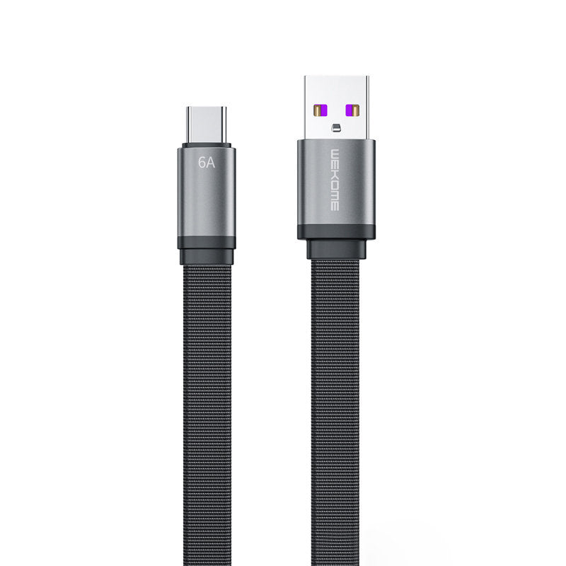 WEKOME WDC-156 King Kong 2e generatie - USB-A naar USB-C 6A snel opladen 1,3 m aansluitkabel (zwart)