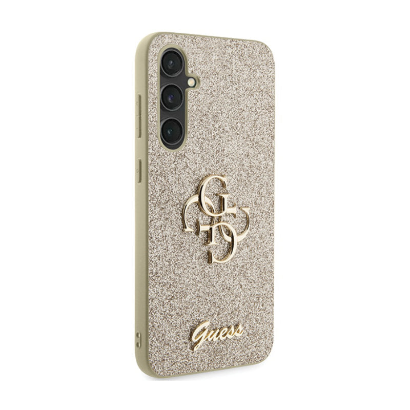 Guess Glitter Script Big 4G - Samsung Galaxy S23 FE hoesje (goud)