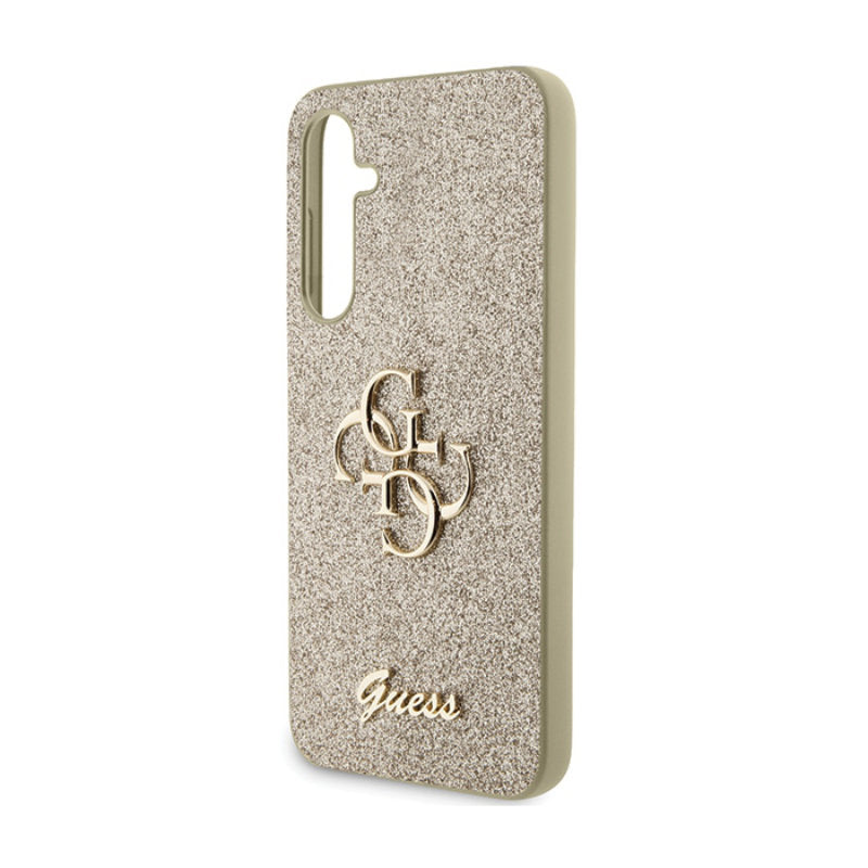 Guess Glitter Script Big 4G - Samsung Galaxy S23 FE hoesje (goud)