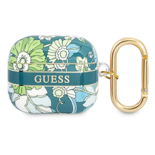 Guess Flower Strap  Cover for Airpods 3 (Green)