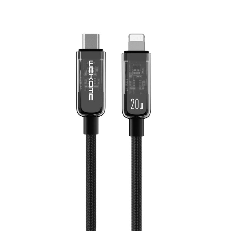 WEKOME WDC-181 Vanguard-serie - USB-C naar Lightning Super Fast Charging PD 20W aansluitkabel 1,2 m (zwart)