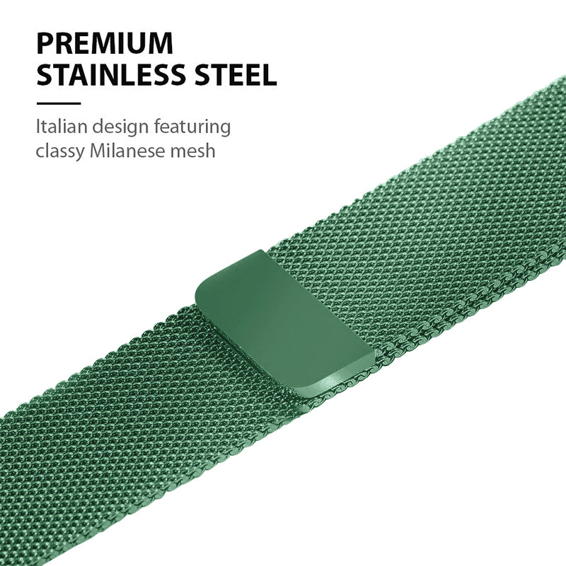 Crong Milano Steel voor Apple Watch 42/44/45 mm (smaragdgroen)