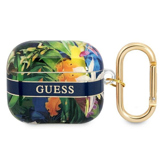 Guess Flower Strap  Cover for Airpods 3 (Blue)