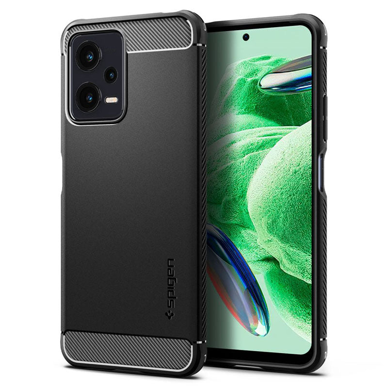 Spigen Rugged Armor - Hülle für Xiaomi Redmi Note 12 5G/POCO X5 5G (Schwarz)