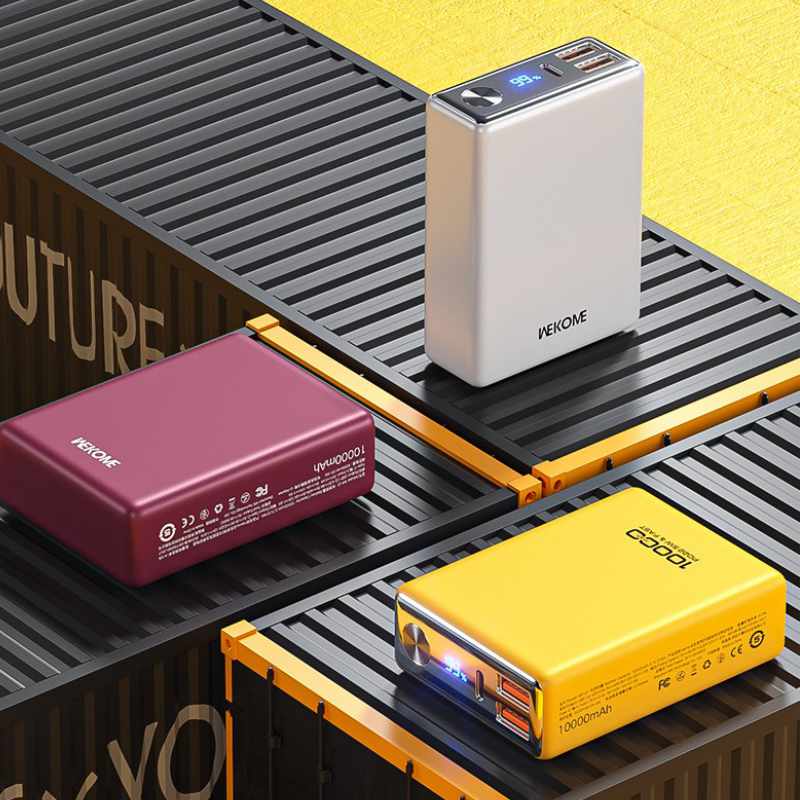 WEKOME WP-27 Tint-serie - Powerbank 10000 mAh Supersnel opladen USB-C PD 20W + 2x USB-A QC3.0 22,5W (rood)