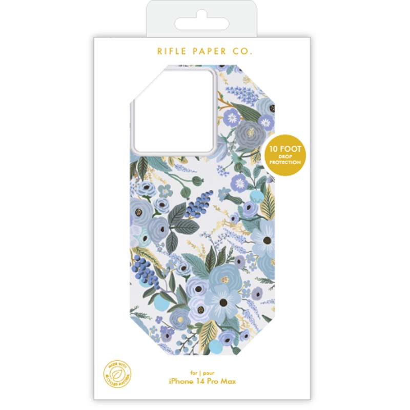 Rifle Paper Clear - Case voor iPhone 14 Pro Max (Garden Party Blauw)