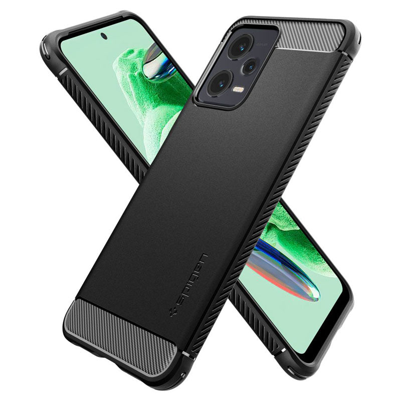 Spigen Rugged Armor - Hülle für Xiaomi Redmi Note 12 5G/POCO X5 5G (Schwarz)