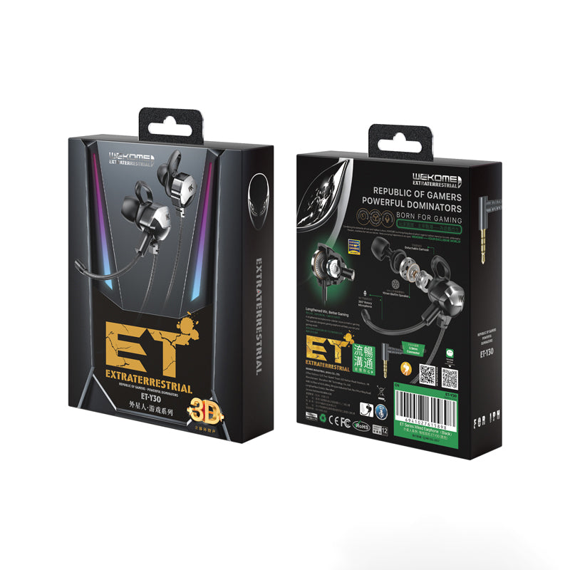 WEKOME ET-Y30 ET-serie - 3,5 mm jack bedrade hoofdtelefoon voor gamers (zwart)