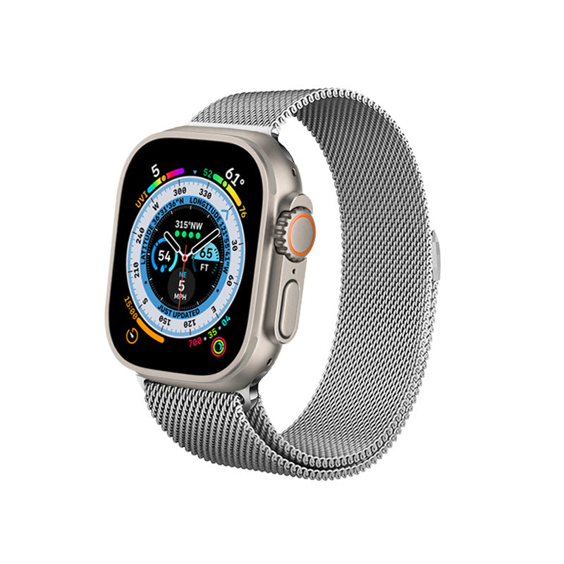 Crong Milano Steel voor Apple Watch 42/44/45 mm (zilver)