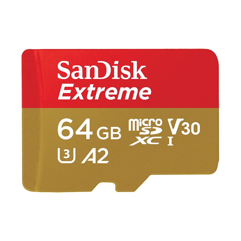 SanDisk Extreme microSDXC - Geheugenkaart 64 GB A2 V30 UHS-I U3 170/80 MB/s met adapter