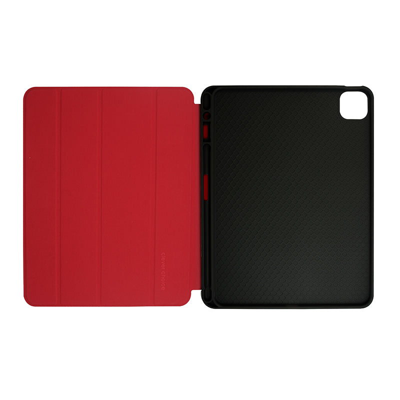 Crong FlexFolio – Hülle für iPad Pro 11" (2022-2021) / iPad Air 10,9" (5.-4. Generation) mit Apple Pencil-Halter (Rot)