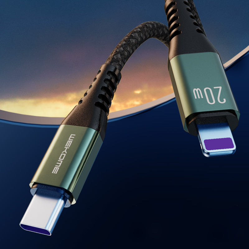 WEKOME WDC-170 Raython-serie - 3-in-1 USB-A naar USB-C + Lightning + Micro USB 1,2 m snellaad-PD-kabel (zilver)