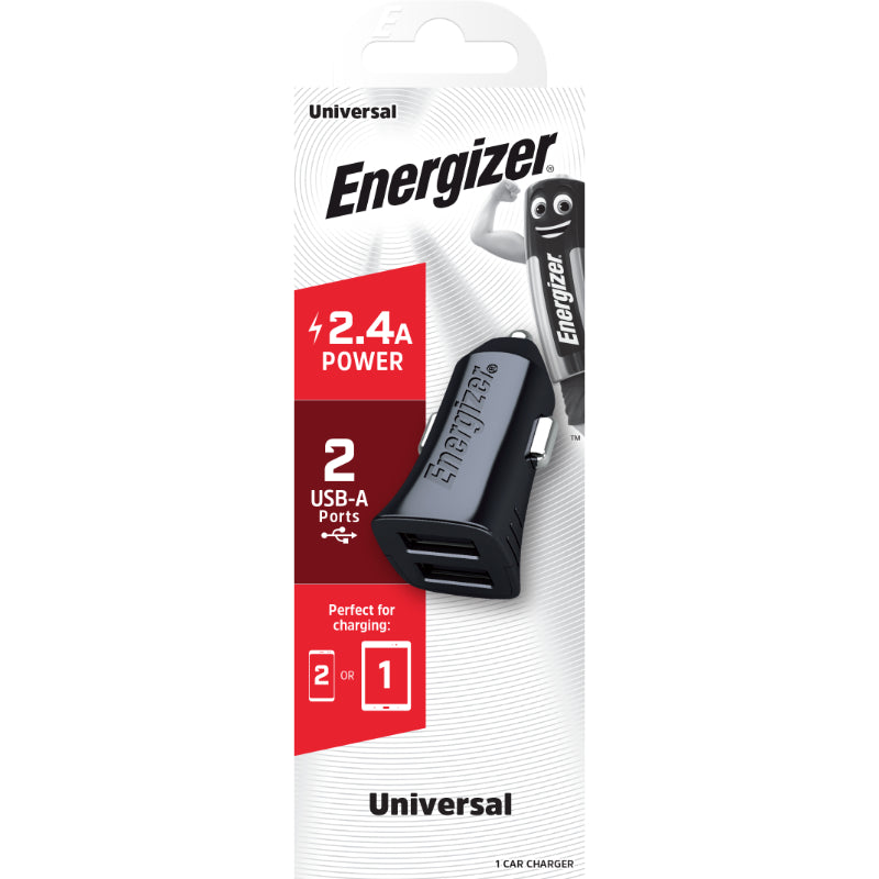 Energizer Classic - Autolader 2x USB-A 2.4A 12W (zwart)