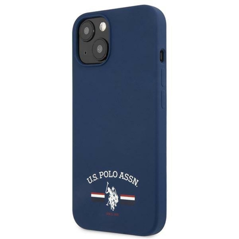 US Polo Assn siliconenlogo - hoesje voor iPhone 13 mini (marineblauw)