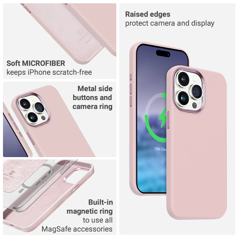 Crong Color Cover LUX Magnetic - Hülle für iPhone 15 Plus MagSafe (Rosa)