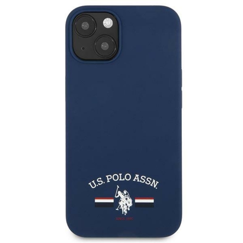 US Polo Assn siliconenlogo - hoesje voor iPhone 13 mini (marineblauw)