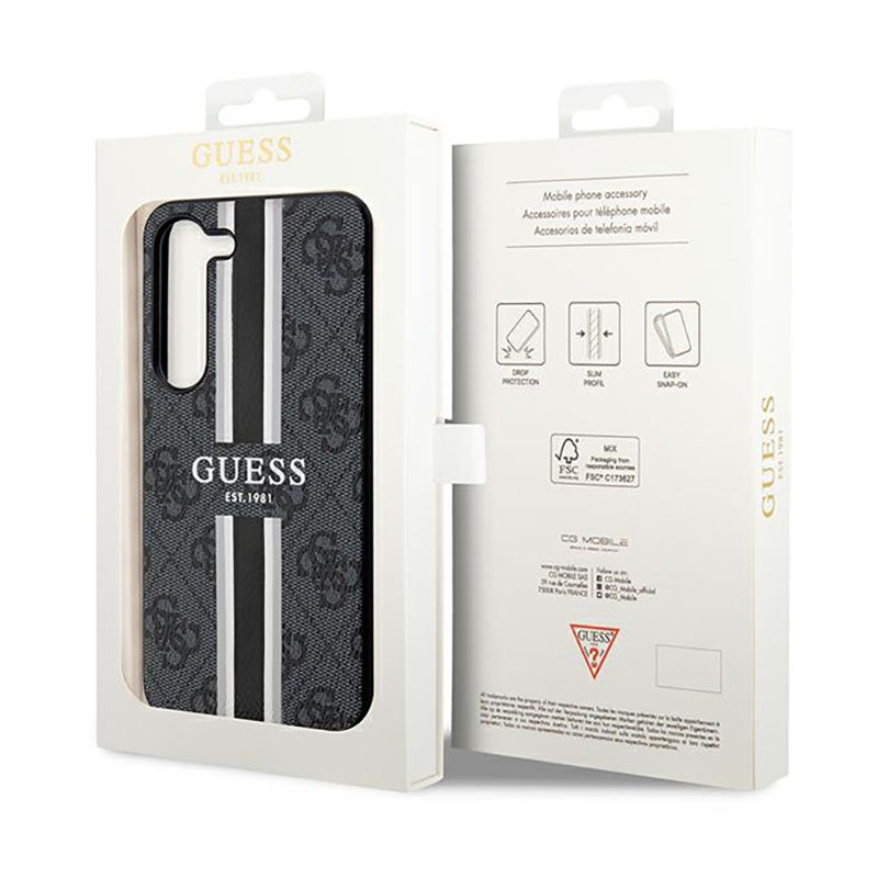 Guess 4G bedrukte streep - hoesje voor Samsung Galaxy S23 (zwart)