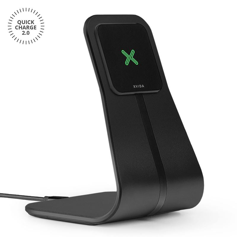 XVIDA Fast Charging Desk Stand - Inductieve oplader voor Samsung Quick Charge 2.0 (zwart)