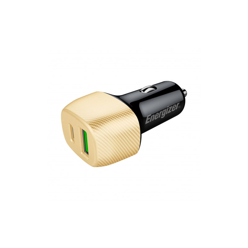 Energizer Ultimate - USB-C &amp; USB-A 38W PD + QC3.0 Autoladegerät (Gold / Schwarz)