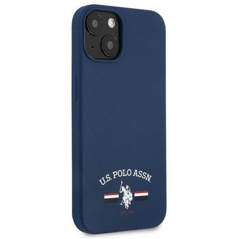 US Polo Assn siliconenlogo - hoesje voor iPhone 13 mini (marineblauw)